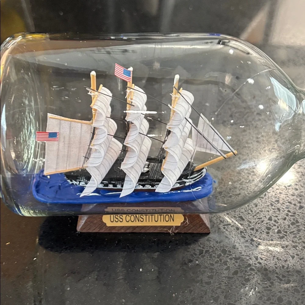 Decorative Ship in a Bottle with Cork - Picture 6 of 6